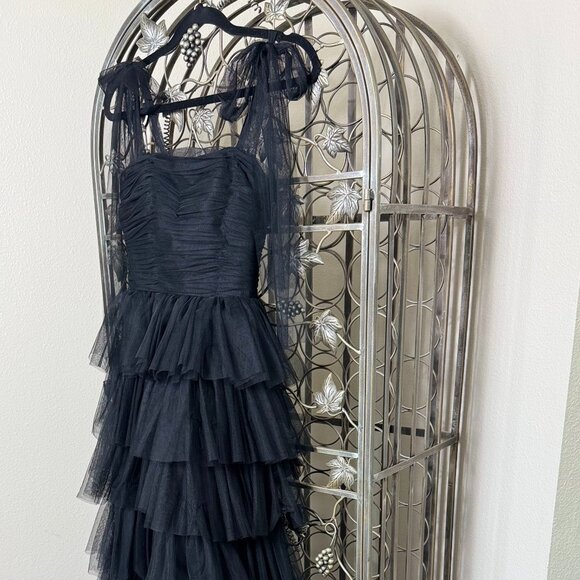 Amelia Couture Black Tiered Gown -Size 0–NWOT's - Picture 10 of 12
